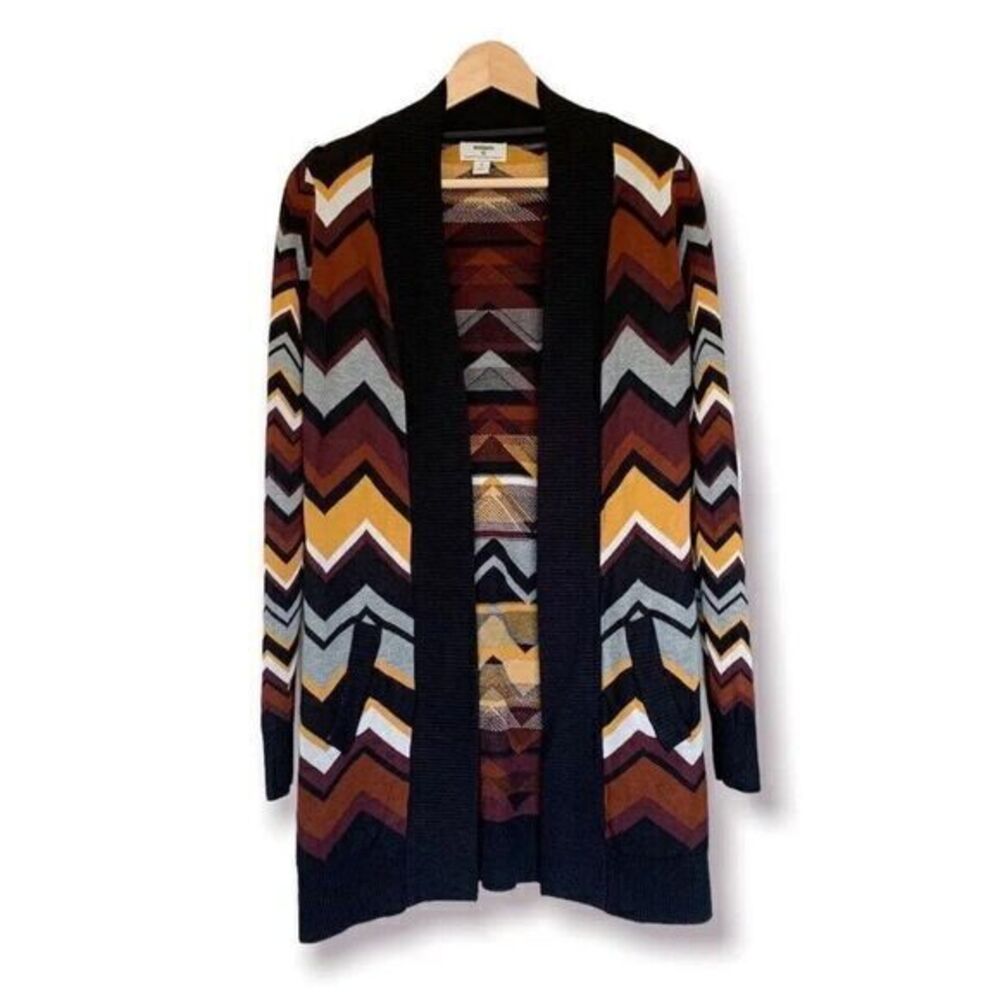 Missoni for Target Womens Size XS Open‎ front Cardigan Long Sleeve Chevron Brown